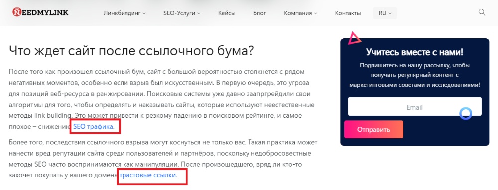 vnutrennyaya perelinkovka sajta