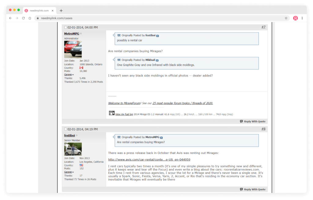 automotive link building case study