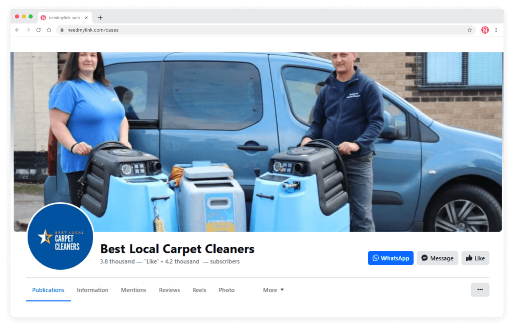 carpet cleaning link building case