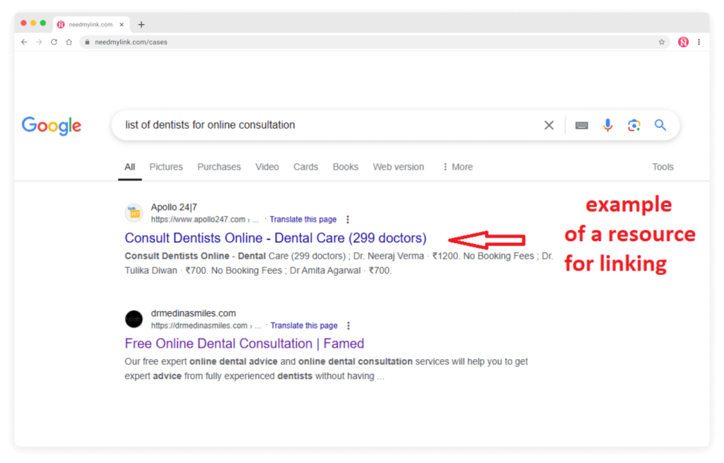 dental link building 