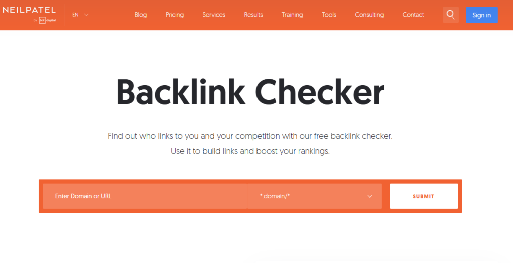 ubersuggest backlink checker