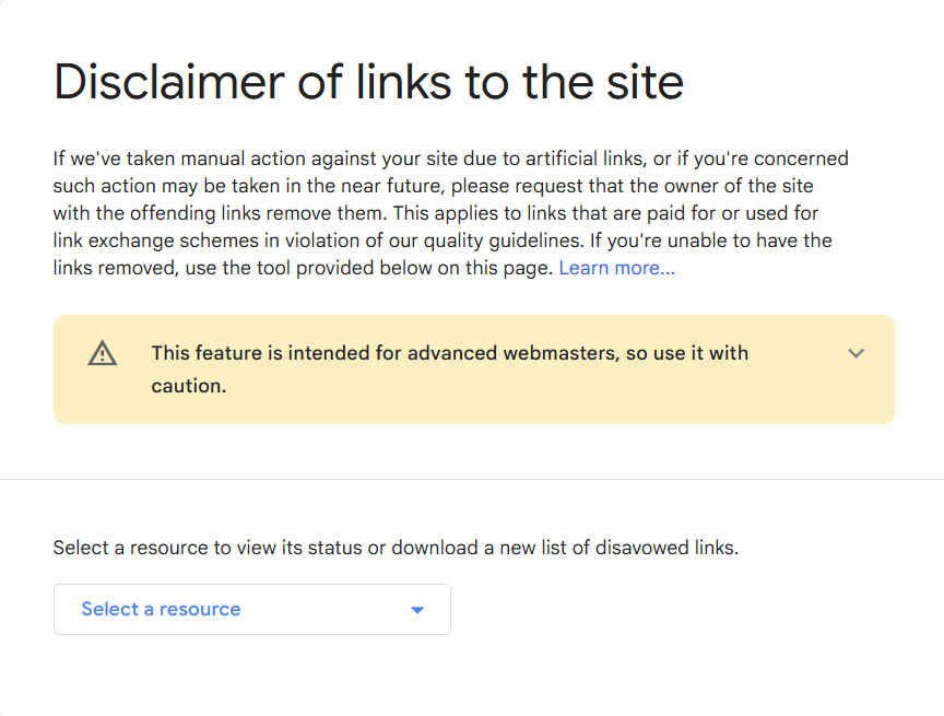 Google Disavow Tool