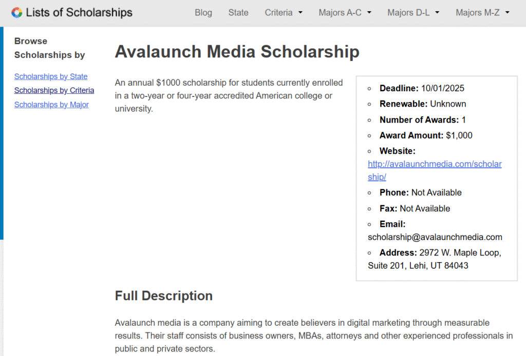 Scholarship links