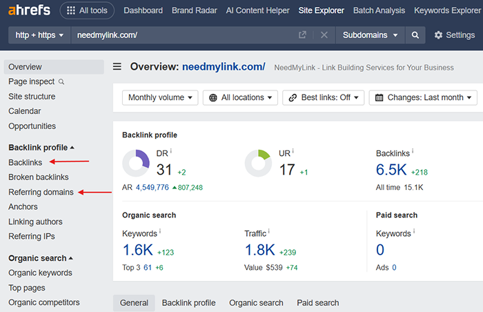 backlinks vs referring domains