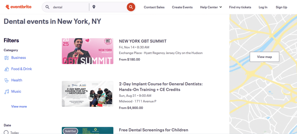 Platforms to search for industry events