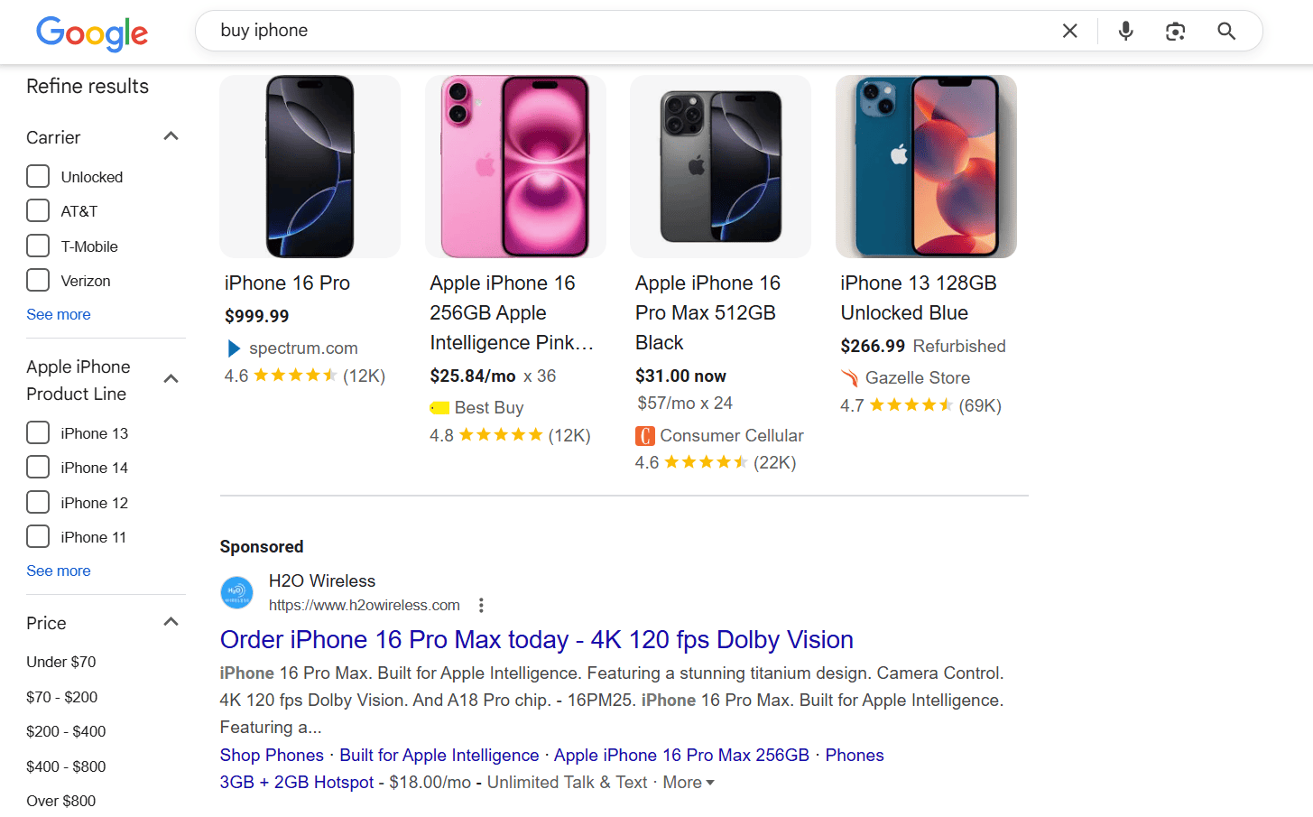 Example of SEO and SEM