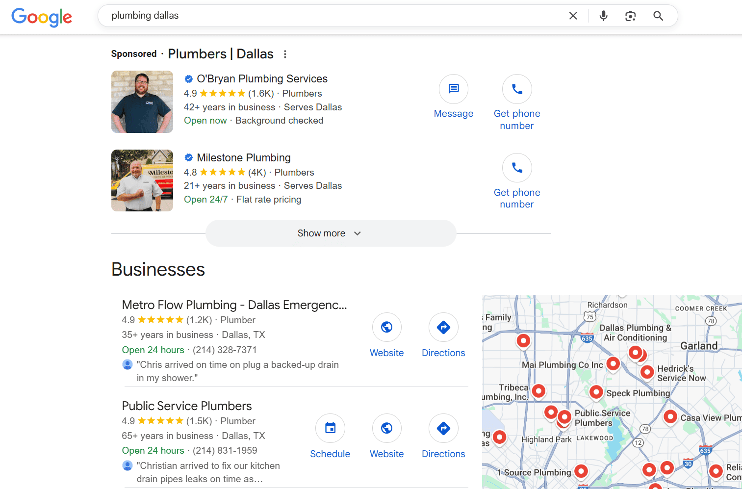 Example of SEO and SEM