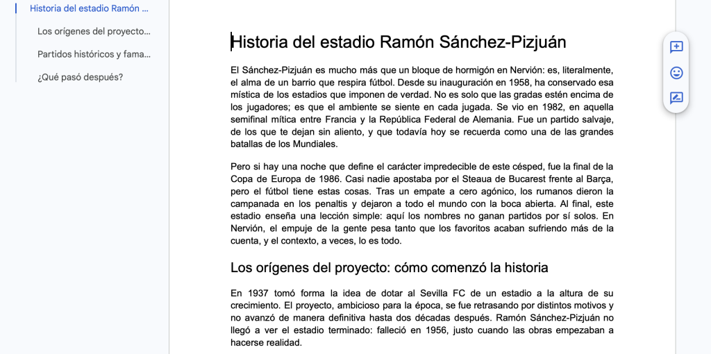 SEO Copywriting Example (🇪🇸Spain, Sport)