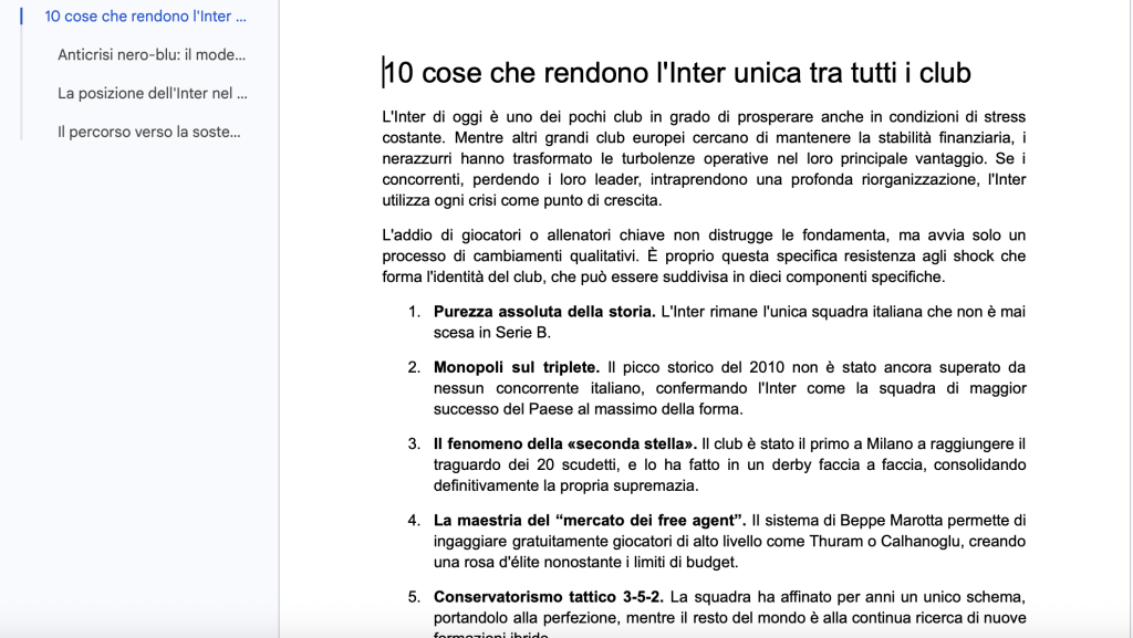 SEO Copywriting Example (🇮🇹Italy, Sport)