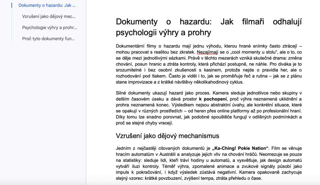 SEO Copywriting Example (🇨🇿Czech Republic, iGaming)