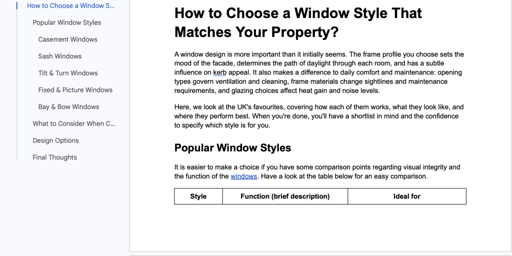 SEO Copywriting Example (🇬🇧UK, Home Improvement)