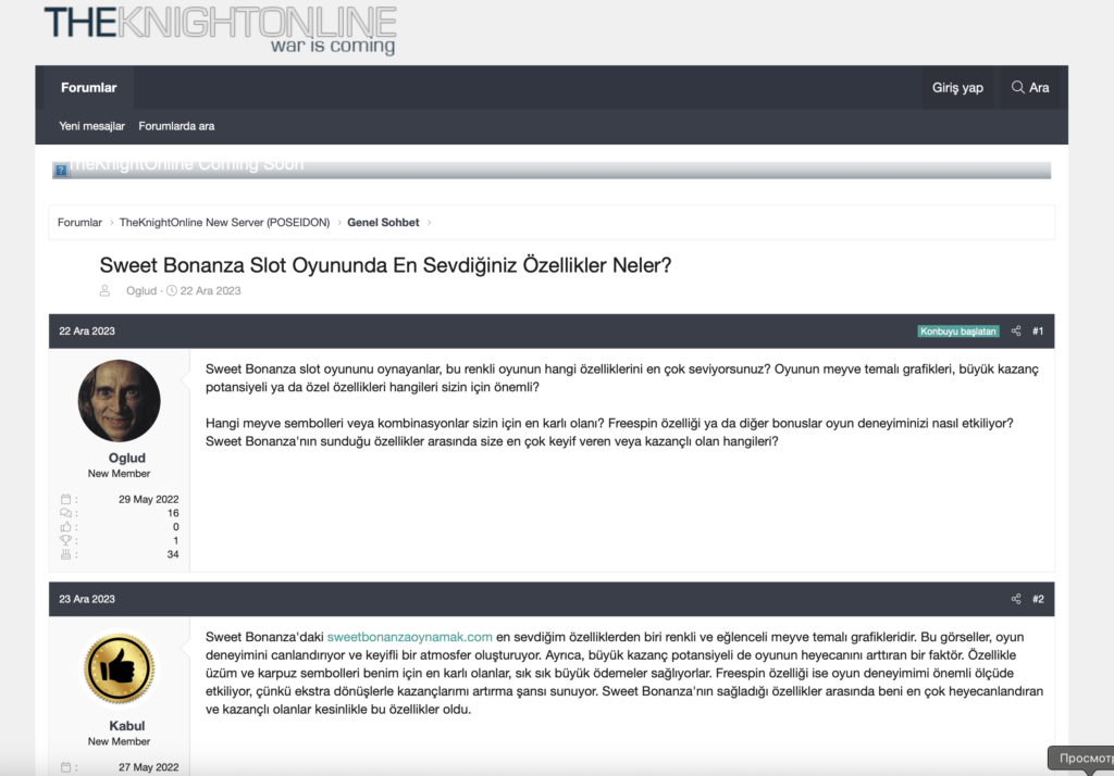 Forum Backlink Example (🇹🇷Turkey, iGaming)