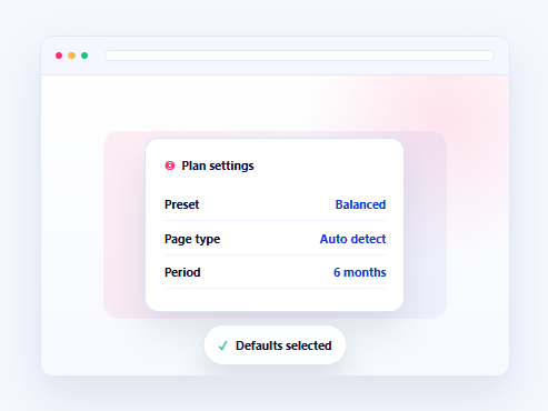 Choose Planning Defaults